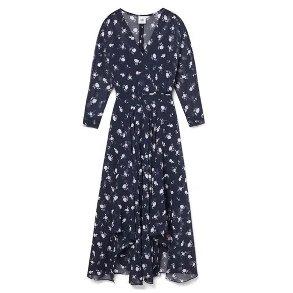 CAbi Dresses Cabi 5575 Midnight Navy Sheer Pemberley Print